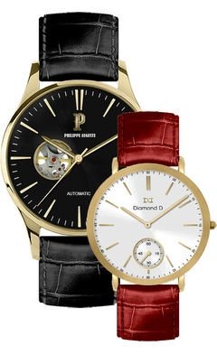 Đồng hồ Philippe Auguste PA5003B + Diamond D DD6004A